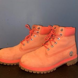 Waterproof Coral Pink Timberlands